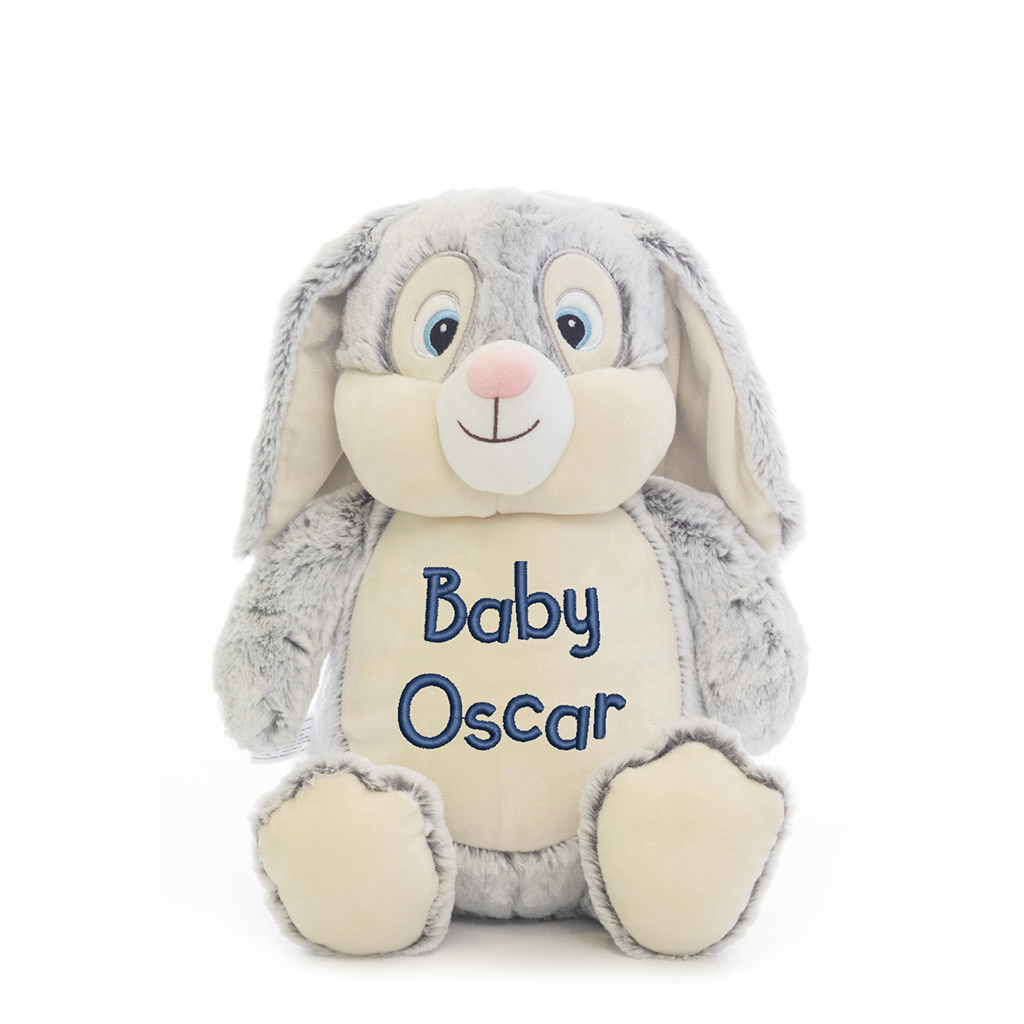 Snowflake Deer Embroidered Baby Name Teddy