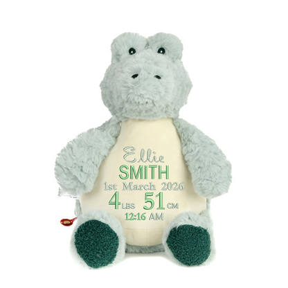 Personalised Baby Giraffe Embroidered Name & Birth Info Teddy