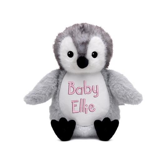Baby Penguin Embroidered Baby Name Teddy