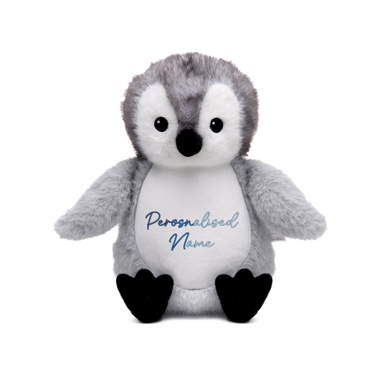 Personalised Baby Penguin Embroidered Name Gradient Teddy
