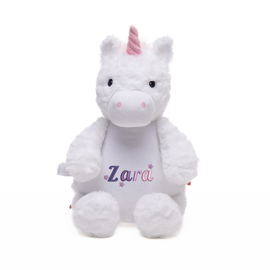 Personalised Baby Unicorn Embroidered Name with Stars Teddy