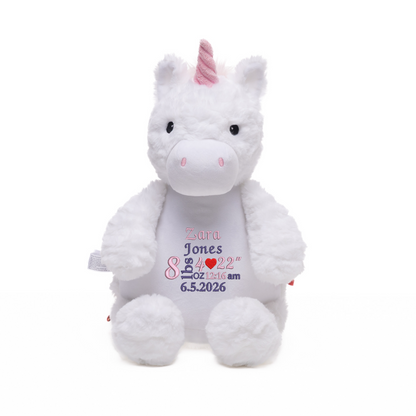 Personalised Baby Penguin Embroidered Name with Birth Info Teddy