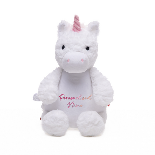 Personalised Baby Unicorn Embroidered Name Gradient Teddy
