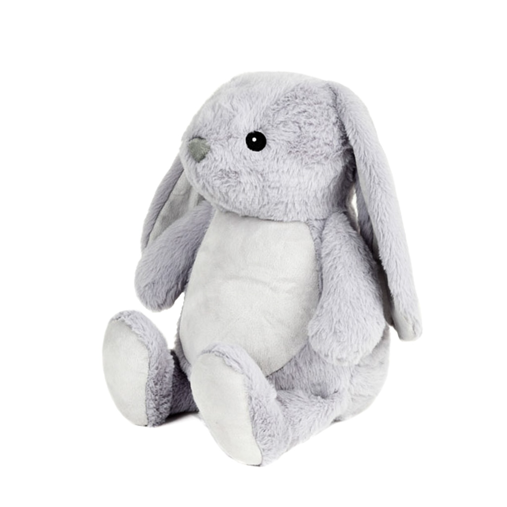 Grey Rabbit Embroidered Name with Birth Info Teddy