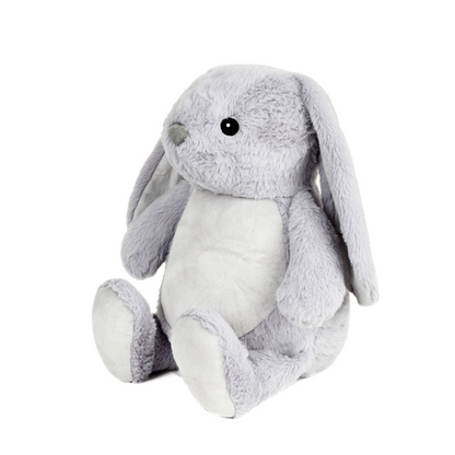 Grey Rabbit Embroidered Name with Birth Info Teddy