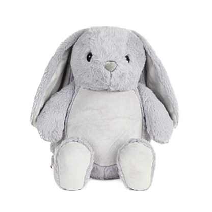Grey Rabbit Embroidered Name & D.O.B Teddy