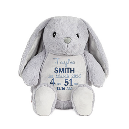 Personalised Baby Giraffe Embroidered Name & Birth Info Teddy