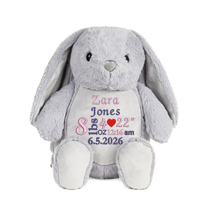 Personalised Baby Penguin Embroidered Name with Birth Info Teddy