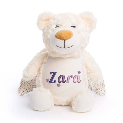 Personalised Snowflake Deer Embroidered Name with Stars Teddy