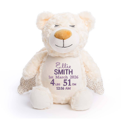 Personalised Baby Giraffe Embroidered Name & Birth Info Teddy