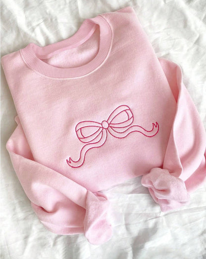 Bow Embroidered Sweatshirt