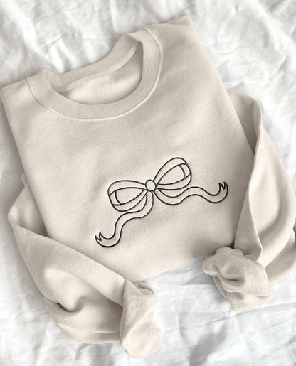 Bow Embroidered Sweatshirt