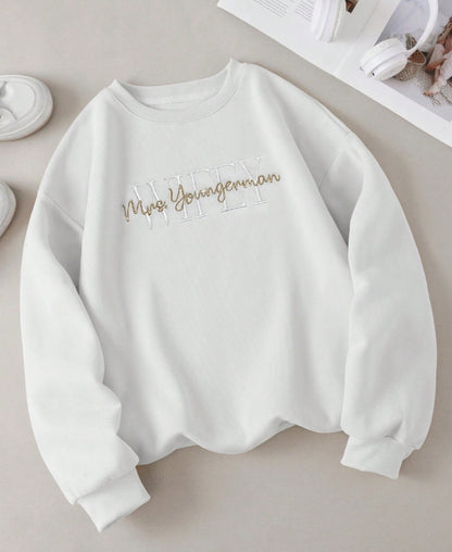 Wifey & Surname Embroidered Sweatshirt
