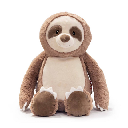 Personalised Sloth Embroidered Name & Birth Info Teddy