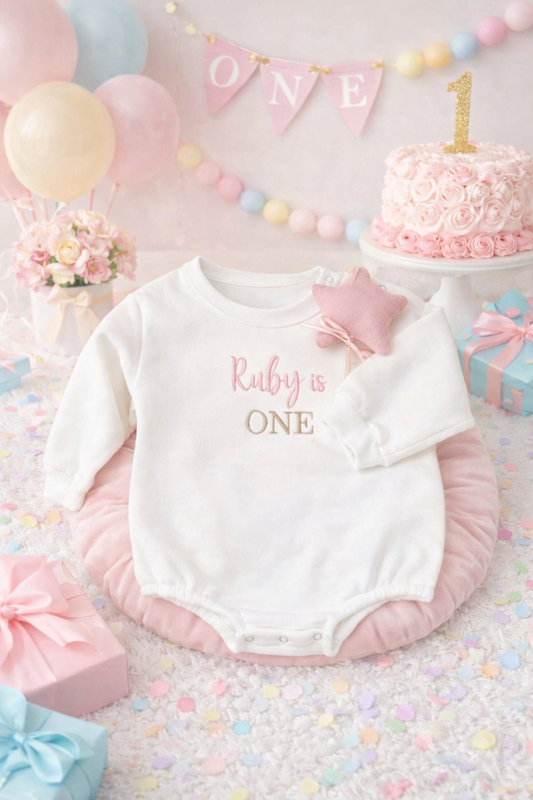 Girls 1st Birthday Long Sleeve Bodysuit
